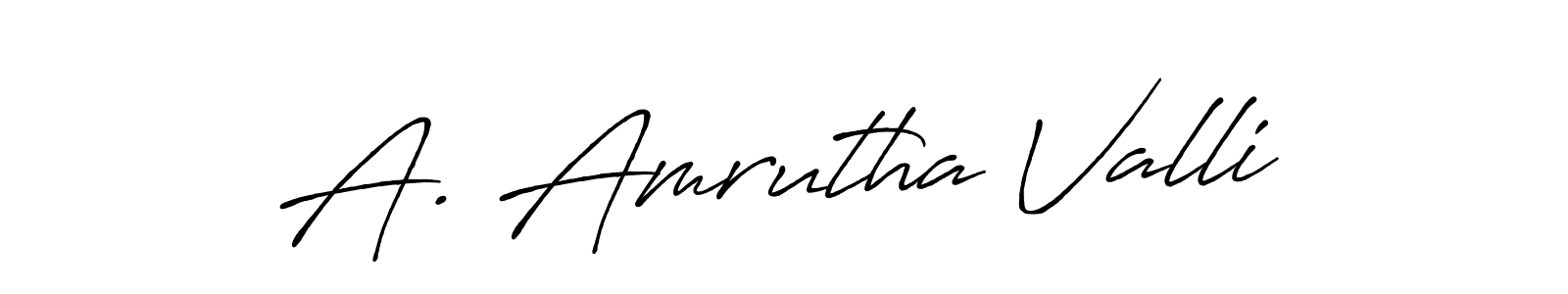 You should practise on your own different ways (Antro_Vectra_Bolder) to write your name (A. Amrutha Valli) in signature. don't let someone else do it for you. A. Amrutha Valli signature style 7 images and pictures png