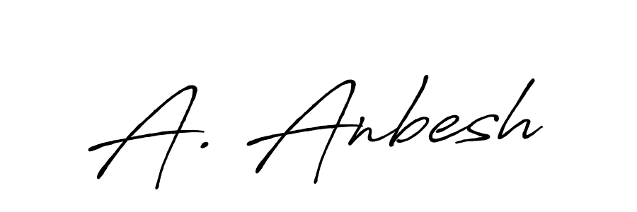 The best way (Antro_Vectra_Bolder) to make a short signature is to pick only two or three words in your name. The name A. Anbesh include a total of six letters. For converting this name. A. Anbesh signature style 7 images and pictures png