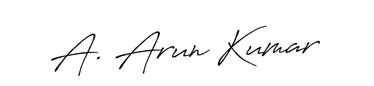 The best way (Antro_Vectra_Bolder) to make a short signature is to pick only two or three words in your name. The name A. Arun Kumar include a total of six letters. For converting this name. A. Arun Kumar signature style 7 images and pictures png