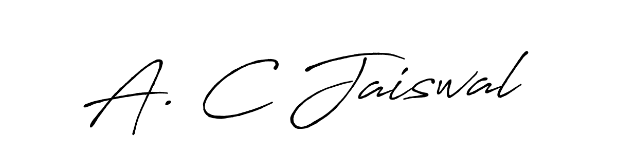 How to make A. C Jaiswal name signature. Use Antro_Vectra_Bolder style for creating short signs online. This is the latest handwritten sign. A. C Jaiswal signature style 7 images and pictures png