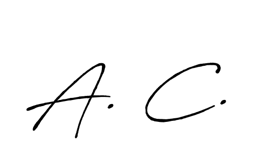 The best way (Antro_Vectra_Bolder) to make a short signature is to pick only two or three words in your name. The name A. C. include a total of six letters. For converting this name. A. C. signature style 7 images and pictures png