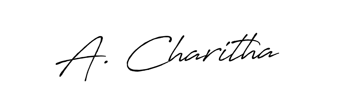 Use a signature maker to create a handwritten signature online. With this signature software, you can design (Antro_Vectra_Bolder) your own signature for name A. Charitha. A. Charitha signature style 7 images and pictures png