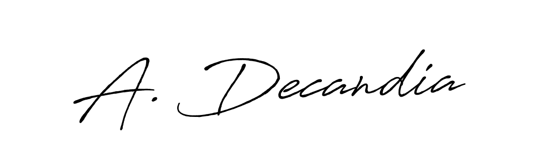 Create a beautiful signature design for name A. Decandia. With this signature (Antro_Vectra_Bolder) fonts, you can make a handwritten signature for free. A. Decandia signature style 7 images and pictures png