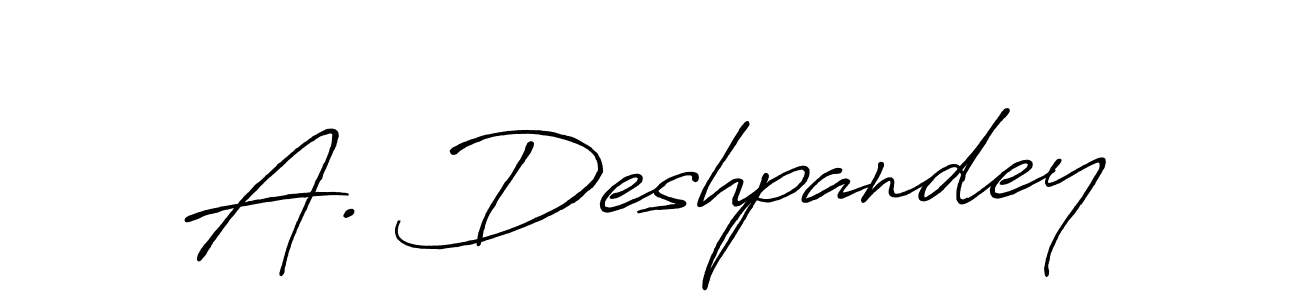 Design your own signature with our free online signature maker. With this signature software, you can create a handwritten (Antro_Vectra_Bolder) signature for name A. Deshpandey. A. Deshpandey signature style 7 images and pictures png