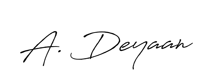 Also we have A. Deyaan name is the best signature style. Create professional handwritten signature collection using Antro_Vectra_Bolder autograph style. A. Deyaan signature style 7 images and pictures png