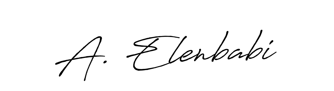 Create a beautiful signature design for name A. Elenbabi. With this signature (Antro_Vectra_Bolder) fonts, you can make a handwritten signature for free. A. Elenbabi signature style 7 images and pictures png