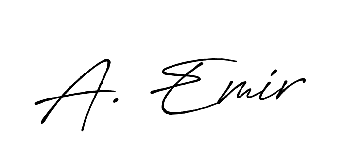 How to make A. Emir name signature. Use Antro_Vectra_Bolder style for creating short signs online. This is the latest handwritten sign. A. Emir signature style 7 images and pictures png