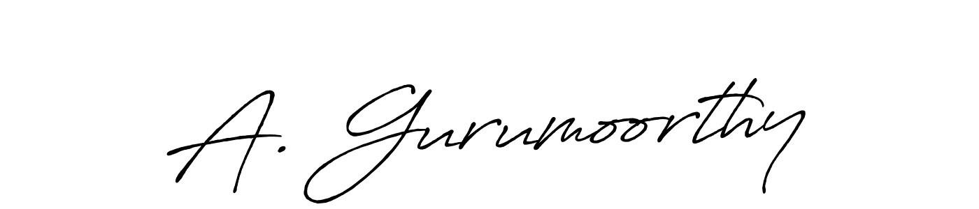 How to make A. Gurumoorthy name signature. Use Antro_Vectra_Bolder style for creating short signs online. This is the latest handwritten sign. A. Gurumoorthy signature style 7 images and pictures png