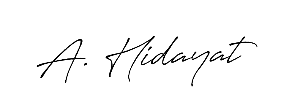 Also we have A. Hidayat name is the best signature style. Create professional handwritten signature collection using Antro_Vectra_Bolder autograph style. A. Hidayat signature style 7 images and pictures png