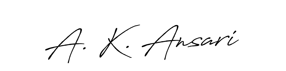 The best way (Antro_Vectra_Bolder) to make a short signature is to pick only two or three words in your name. The name A. K. Ansari include a total of six letters. For converting this name. A. K. Ansari signature style 7 images and pictures png