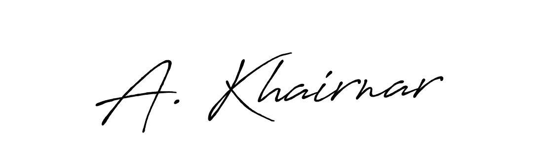 Also we have A. Khairnar name is the best signature style. Create professional handwritten signature collection using Antro_Vectra_Bolder autograph style. A. Khairnar signature style 7 images and pictures png