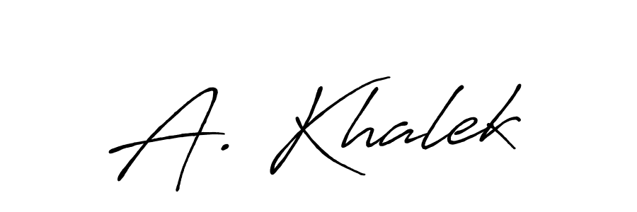 Design your own signature with our free online signature maker. With this signature software, you can create a handwritten (Antro_Vectra_Bolder) signature for name A. Khalek. A. Khalek signature style 7 images and pictures png