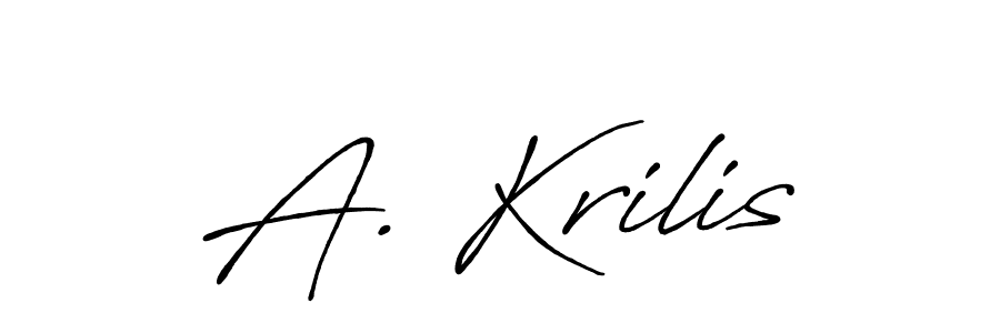 How to make A. Krilis name signature. Use Antro_Vectra_Bolder style for creating short signs online. This is the latest handwritten sign. A. Krilis signature style 7 images and pictures png