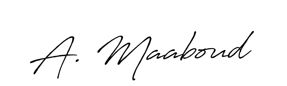 Use a signature maker to create a handwritten signature online. With this signature software, you can design (Antro_Vectra_Bolder) your own signature for name A. Maaboud. A. Maaboud signature style 7 images and pictures png