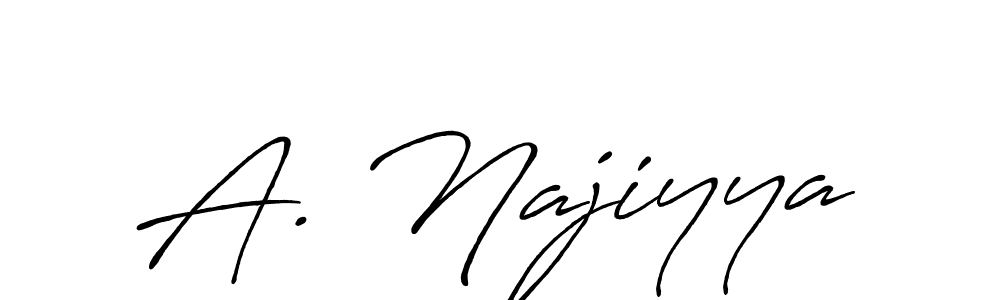 Similarly Antro_Vectra_Bolder is the best handwritten signature design. Signature creator online .You can use it as an online autograph creator for name A. Najiyya. A. Najiyya signature style 7 images and pictures png