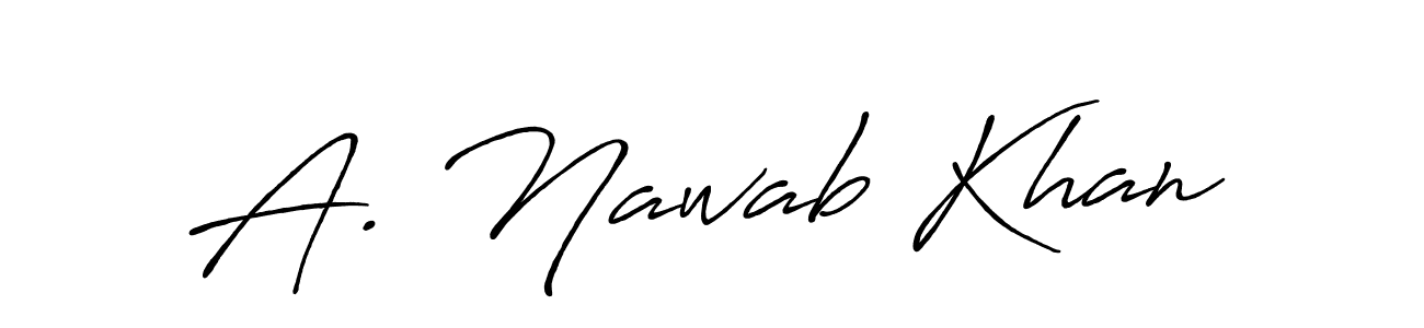 The best way (Antro_Vectra_Bolder) to make a short signature is to pick only two or three words in your name. The name A. Nawab Khan include a total of six letters. For converting this name. A. Nawab Khan signature style 7 images and pictures png