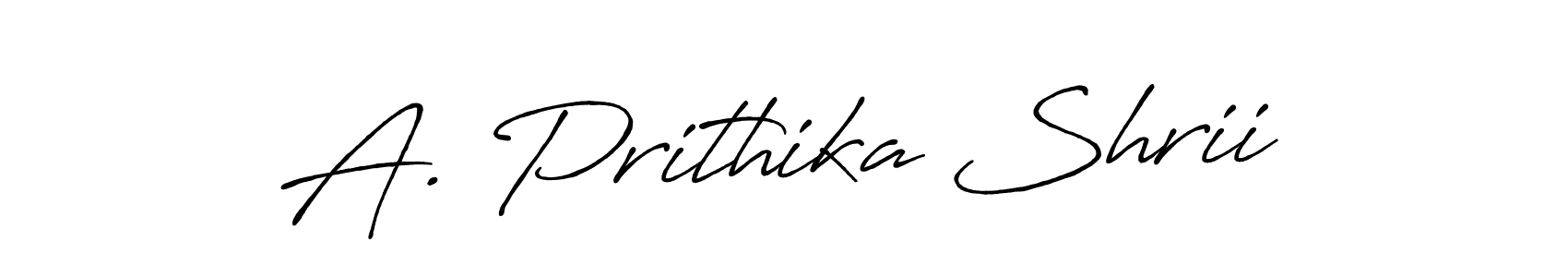 Create a beautiful signature design for name A. Prithika Shrii. With this signature (Antro_Vectra_Bolder) fonts, you can make a handwritten signature for free. A. Prithika Shrii signature style 7 images and pictures png