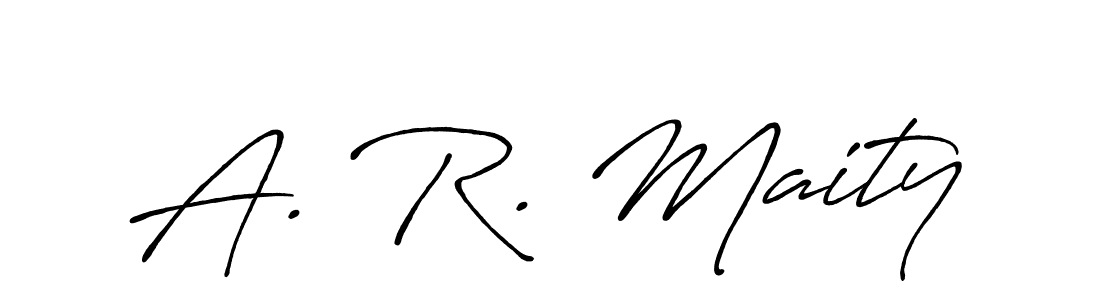 Use a signature maker to create a handwritten signature online. With this signature software, you can design (Antro_Vectra_Bolder) your own signature for name A. R. Maity. A. R. Maity signature style 7 images and pictures png