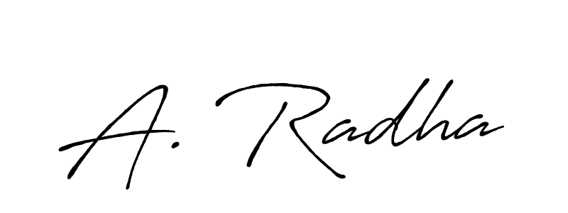 Also we have A. Radha name is the best signature style. Create professional handwritten signature collection using Antro_Vectra_Bolder autograph style. A. Radha signature style 7 images and pictures png