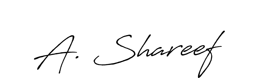 How to make A. Shareef name signature. Use Antro_Vectra_Bolder style for creating short signs online. This is the latest handwritten sign. A. Shareef signature style 7 images and pictures png