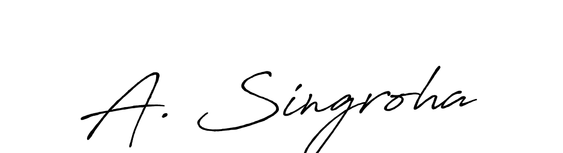 Also we have A. Singroha name is the best signature style. Create professional handwritten signature collection using Antro_Vectra_Bolder autograph style. A. Singroha signature style 7 images and pictures png