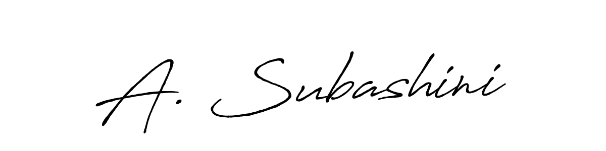 The best way (Antro_Vectra_Bolder) to make a short signature is to pick only two or three words in your name. The name A. Subashini include a total of six letters. For converting this name. A. Subashini signature style 7 images and pictures png