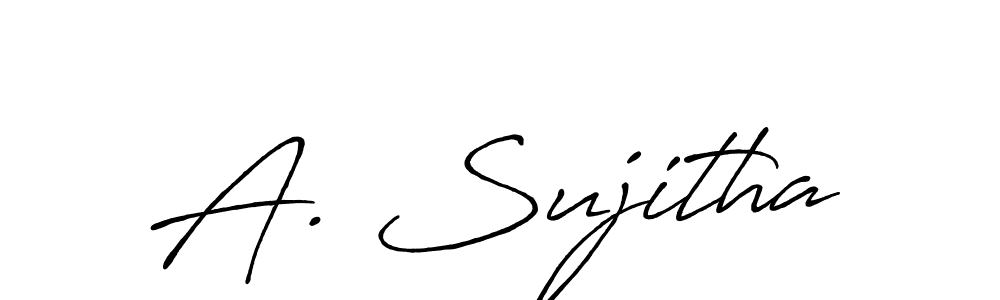 if you are searching for the best signature style for your name A. Sujitha. so please give up your signature search. here we have designed multiple signature styles  using Antro_Vectra_Bolder. A. Sujitha signature style 7 images and pictures png