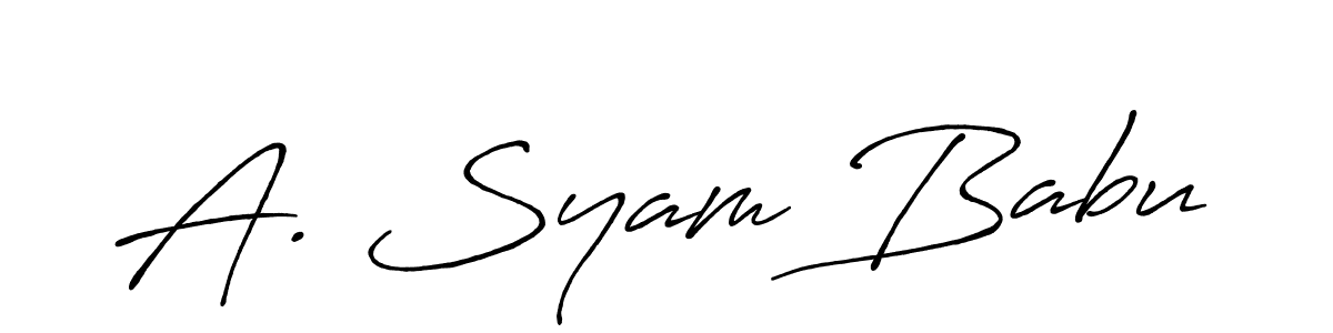 Make a beautiful signature design for name A. Syam Babu. With this signature (Antro_Vectra_Bolder) style, you can create a handwritten signature for free. A. Syam Babu signature style 7 images and pictures png