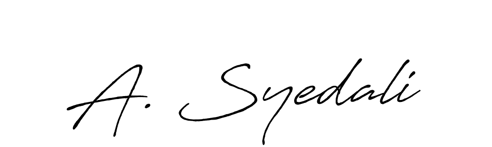 The best way (Antro_Vectra_Bolder) to make a short signature is to pick only two or three words in your name. The name A. Syedali include a total of six letters. For converting this name. A. Syedali signature style 7 images and pictures png