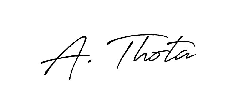 Create a beautiful signature design for name A. Thota. With this signature (Antro_Vectra_Bolder) fonts, you can make a handwritten signature for free. A. Thota signature style 7 images and pictures png