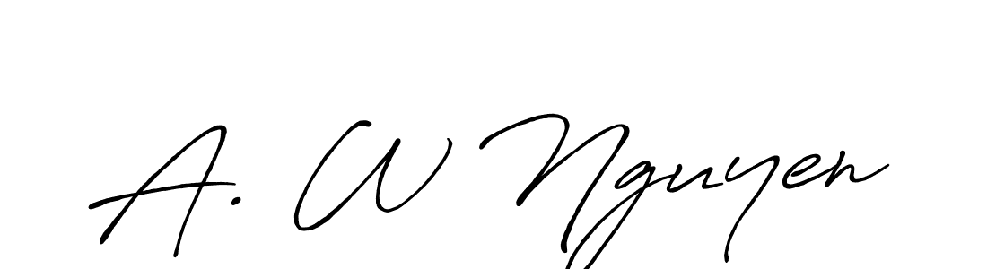 Make a beautiful signature design for name A. W Nguyen. With this signature (Antro_Vectra_Bolder) style, you can create a handwritten signature for free. A. W Nguyen signature style 7 images and pictures png