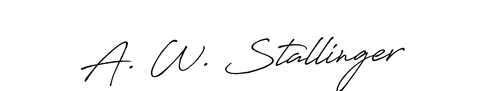 The best way (Antro_Vectra_Bolder) to make a short signature is to pick only two or three words in your name. The name A. W. Stallinger include a total of six letters. For converting this name. A. W. Stallinger signature style 7 images and pictures png