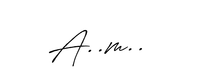 How to make A..m..    name signature. Use Antro_Vectra_Bolder style for creating short signs online. This is the latest handwritten sign. A..m..    signature style 7 images and pictures png