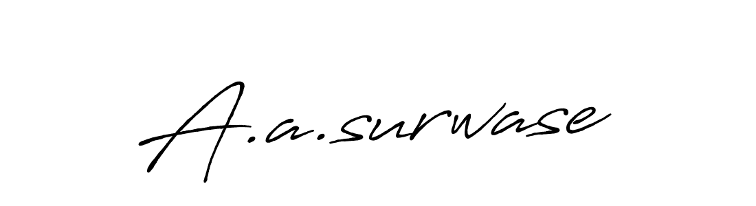 The best way (Antro_Vectra_Bolder) to make a short signature is to pick only two or three words in your name. The name A.a.surwase include a total of six letters. For converting this name. A.a.surwase signature style 7 images and pictures png