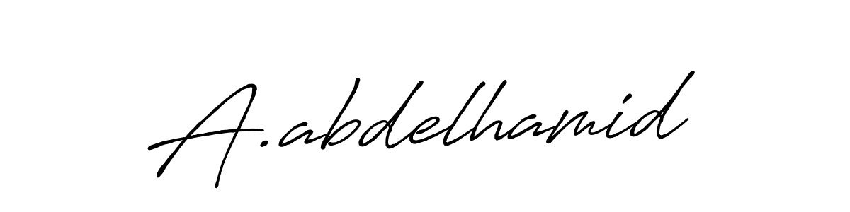 How to make A.abdelhamid name signature. Use Antro_Vectra_Bolder style for creating short signs online. This is the latest handwritten sign. A.abdelhamid signature style 7 images and pictures png