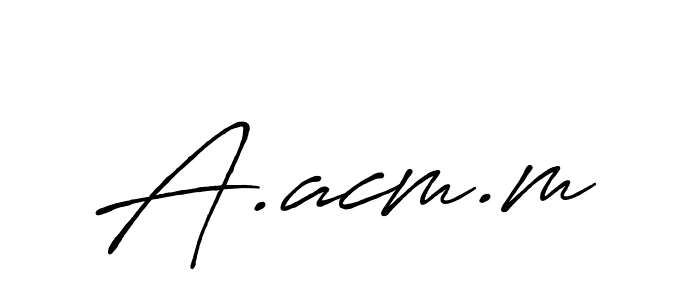 Similarly Antro_Vectra_Bolder is the best handwritten signature design. Signature creator online .You can use it as an online autograph creator for name A.acm.m. A.acm.m signature style 7 images and pictures png