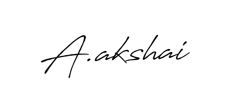 How to make A.akshai name signature. Use Antro_Vectra_Bolder style for creating short signs online. This is the latest handwritten sign. A.akshai signature style 7 images and pictures png