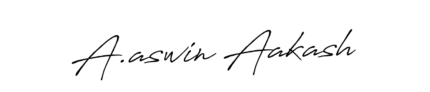 How to make A.aswin Aakash name signature. Use Antro_Vectra_Bolder style for creating short signs online. This is the latest handwritten sign. A.aswin Aakash signature style 7 images and pictures png