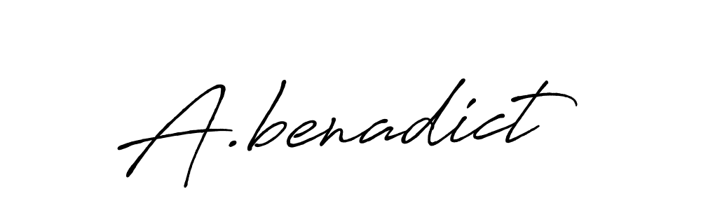 How to make A.benadict name signature. Use Antro_Vectra_Bolder style for creating short signs online. This is the latest handwritten sign. A.benadict signature style 7 images and pictures png