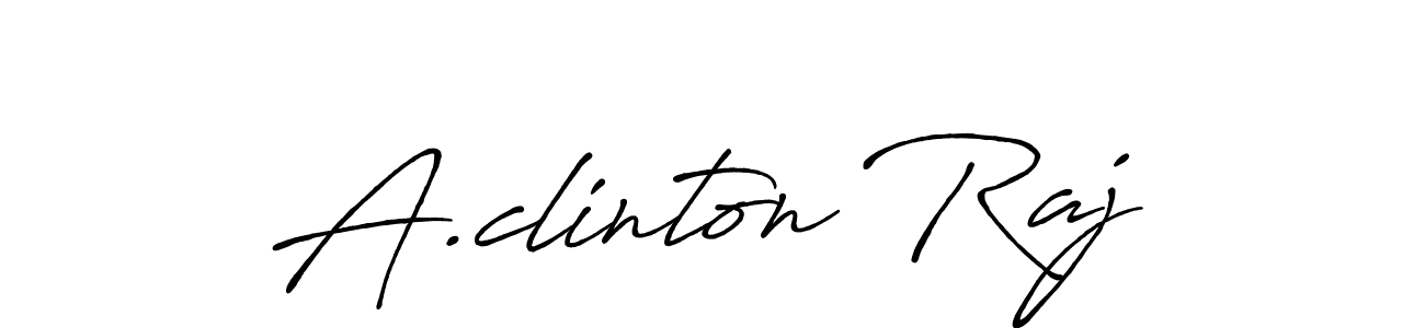 Make a beautiful signature design for name A.clinton Raj. With this signature (Antro_Vectra_Bolder) style, you can create a handwritten signature for free. A.clinton Raj signature style 7 images and pictures png