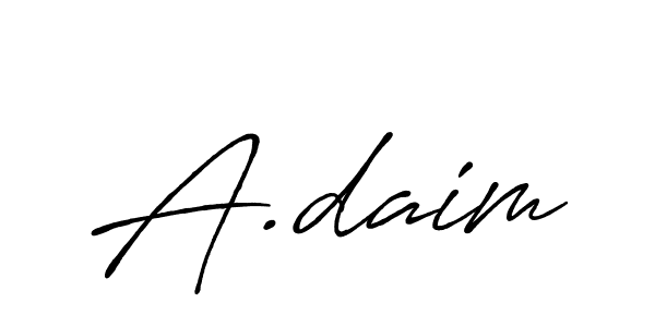 How to make A.daim name signature. Use Antro_Vectra_Bolder style for creating short signs online. This is the latest handwritten sign. A.daim signature style 7 images and pictures png