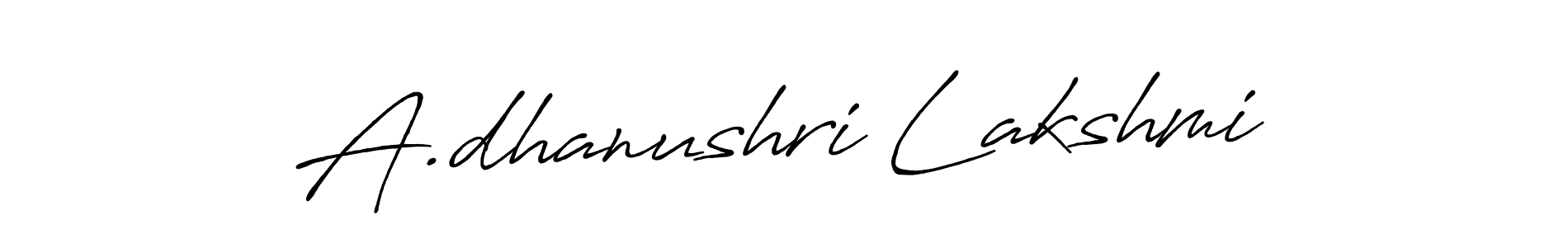 The best way (Antro_Vectra_Bolder) to make a short signature is to pick only two or three words in your name. The name A.dhanushri Lakshmi include a total of six letters. For converting this name. A.dhanushri Lakshmi signature style 7 images and pictures png