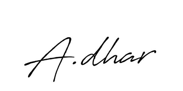 You can use this online signature creator to create a handwritten signature for the name A.dhar. This is the best online autograph maker. A.dhar signature style 7 images and pictures png