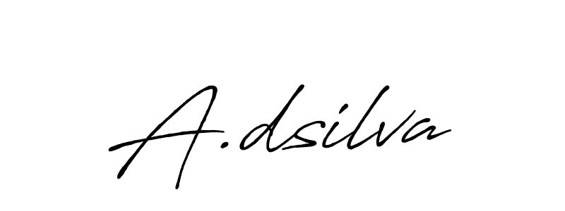 The best way (Antro_Vectra_Bolder) to make a short signature is to pick only two or three words in your name. The name A.dsilva include a total of six letters. For converting this name. A.dsilva signature style 7 images and pictures png