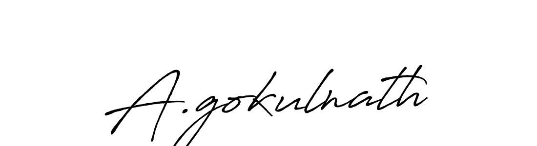 Create a beautiful signature design for name A.gokulnath. With this signature (Antro_Vectra_Bolder) fonts, you can make a handwritten signature for free. A.gokulnath signature style 7 images and pictures png