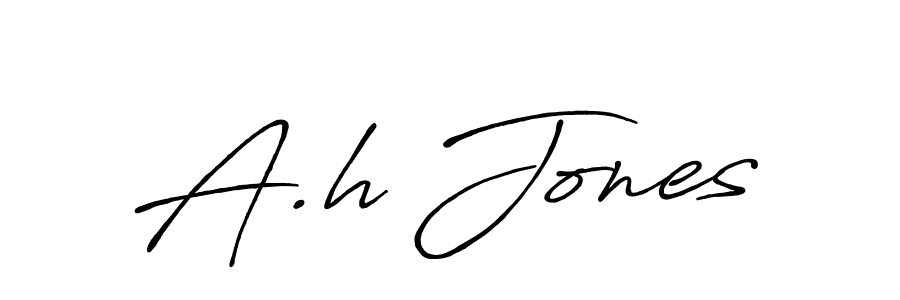 The best way (Antro_Vectra_Bolder) to make a short signature is to pick only two or three words in your name. The name A.h Jones include a total of six letters. For converting this name. A.h Jones signature style 7 images and pictures png