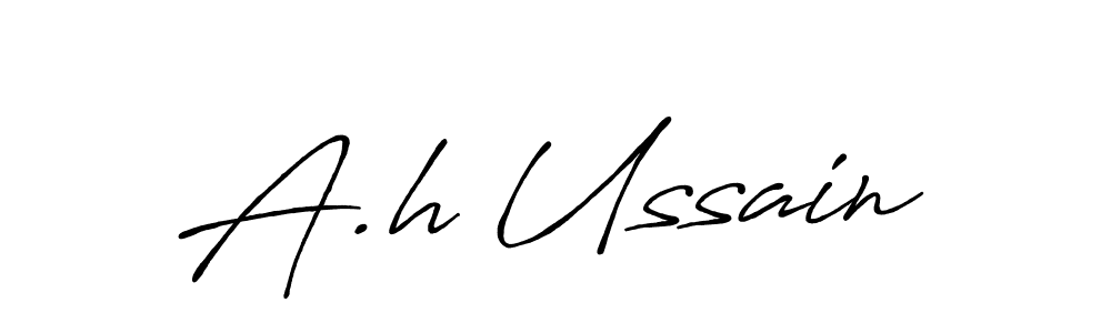 if you are searching for the best signature style for your name A.h Ussain. so please give up your signature search. here we have designed multiple signature styles  using Antro_Vectra_Bolder. A.h Ussain signature style 7 images and pictures png