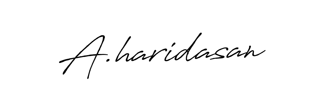 Design your own signature with our free online signature maker. With this signature software, you can create a handwritten (Antro_Vectra_Bolder) signature for name A.haridasan. A.haridasan signature style 7 images and pictures png