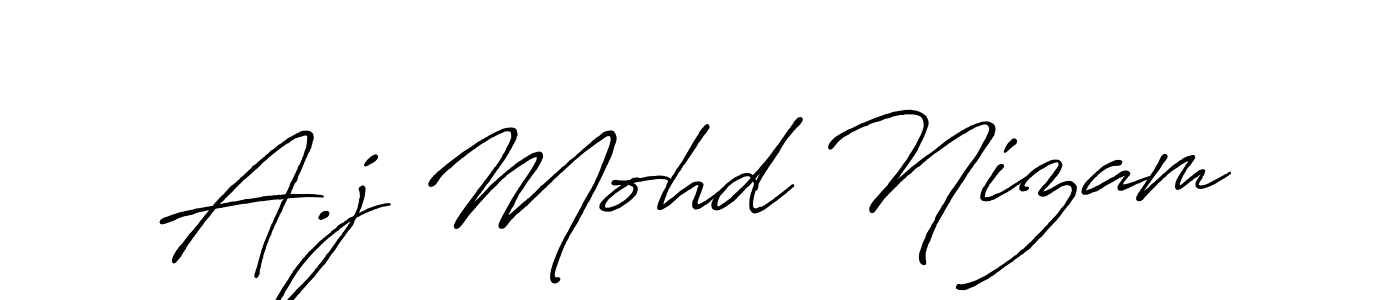 A.j Mohd Nizam stylish signature style. Best Handwritten Sign (Antro_Vectra_Bolder) for my name. Handwritten Signature Collection Ideas for my name A.j Mohd Nizam. A.j Mohd Nizam signature style 7 images and pictures png