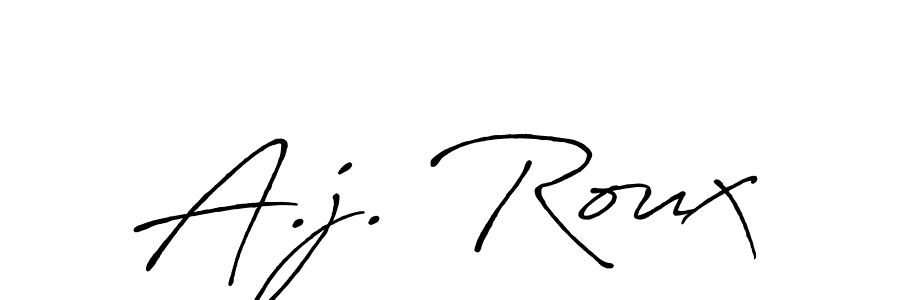 How to make A.j. Roux name signature. Use Antro_Vectra_Bolder style for creating short signs online. This is the latest handwritten sign. A.j. Roux signature style 7 images and pictures png